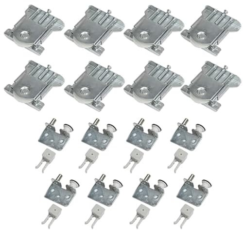 8pcs Sliding Wardrobe Door Parts, Sliding Wardrobe Door Kit,Replacement for Sliding Wardrobe Door Wheels,Sliding Door Guides Rollers Compatible with Stanley/Spacepro/iSpace Wardrobe Cupboard Door