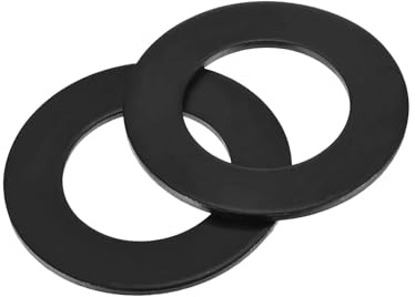 sourcing map Lot de 10 rondelles plates en acier au carbone, M42 x 75 x 3 mm, rondelles noires oxydées de grade 8.8, joints d'étanchéité pour réparation de vis, boulons, machines, construction