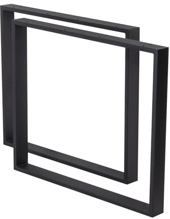2-er Set Kufen-Tischgestell 80 × 71 cm – Pulverbeschichtetes Metall in Schwarz MATT, 80 × 20 mm Vierkantprofil, einfache Montage, Industrial-Design für DIY-Esstisch & Schreibtisch, Indoor & Outdoor