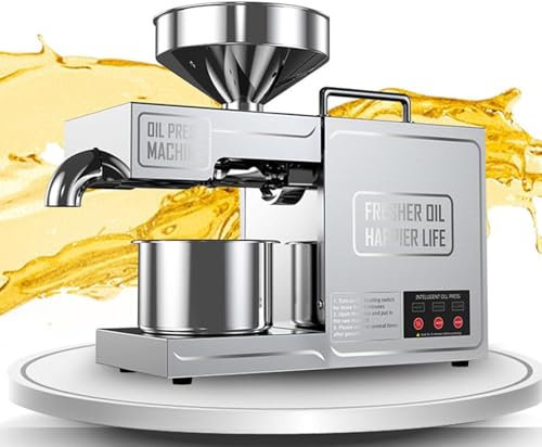 Machine D'Extraction D'Huile De Graines De Noix,Presse à Huile 820W,Presse à Huile Automatique En Acier Inoxydable 820 W Pour Noix De Coco, Lin, Graines De PéRilla, Canola, FèVes De Cacao, SéSame