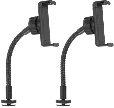 PATIKIL 2Pack 7.9 Universal Ring Light Phone Holder, Gooseneck Arm with 1/4 Hot Shoe Adapter Mount for Ring Light Tripod Stand Replacement, Black
