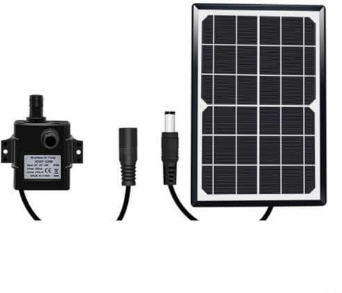 Lastdaytime Système de pompe à eau solaire 9 V 6 W 10 W Panneau avec pompe 5 V CC Débit 240 l/h et tube de 2 m pour fontaine extérieure et bassin Oxygénation (6 W)