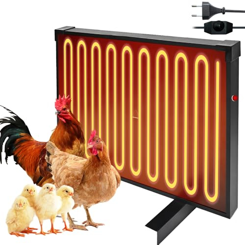 KUWUNG Heizungen für HüHnerstäLle, 160w Kükenheizplatte,Wärmeplatte Küken, 0℃-90℃ HüHnerstallheizung Energiesparendes Design, 40 x 30cm HüHnerheizpaneel für Bauernhöfe, HüHnerstäLle, EntenstäLle