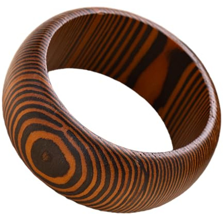 omiinitio Ampio bracciale in legno, design esagerato, intagliato a mano, comfort naturale in legno duro, personalizzabile, regalo unico in legno, Taglia unica, come descritto