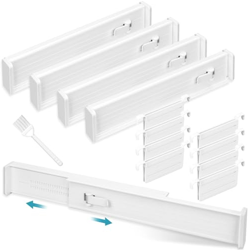 Separadores de Cajones,Separadores de Cajones Ajustable,Organizadores de Cajones Divisorias,Separador Armario de PláStico,Para CóModa, BañO, Dormitorio, Oficina, Cocina