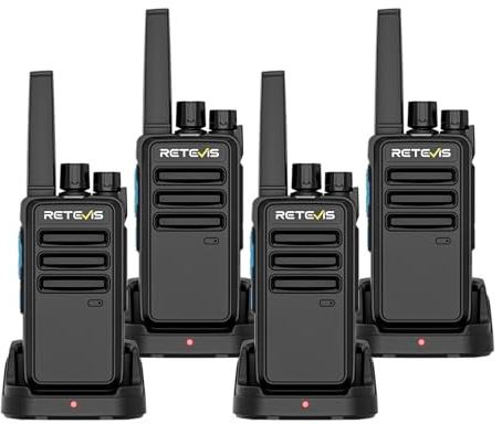 Retevis RT668D Walkie-Talkies 4-Pack Professionella, Digitala Tvåvägsradioapparater PMR446, 256 Kanaler, 2000mAh Typ-C-Laddning, Gruppsamtal, Hållbar ABS-Walkie-Talkie för Säkerhet och Hotell (4-pack)