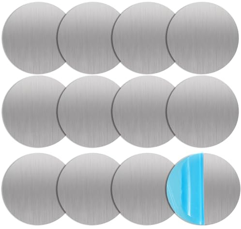 Hpmjz Metallplättchen Selbstklebend Set 30mm Metallplatte für Magnete Rechteckig Metall Platte mit Klebefolie Dünn Metallscheiben für Magnet Handyhalter (12, 4 x 4 CM)