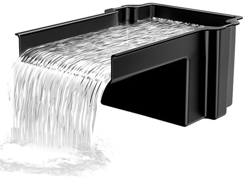 Glosaie Teich Wasserfall, 20 cm breiter Wasserfall Garten für Wasserspiel und Bachlauf, Schwarz