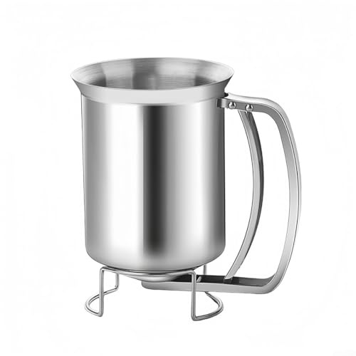 Dispenser per pastella per pancake in acciaio inox, 680 ml, imbuto per impasto con manico a molla per versare, strumento di cottura per casa Kitc