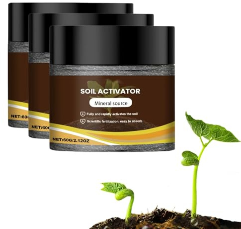 Soil Activator Organic Water-Soluble Soil Improvement Loosening Agent - Boost Root Development & Plant Growth for Vegetables, Flowers, Lawns, Gardens & All Indoor/Outdoor Plants 60g (3PCS)