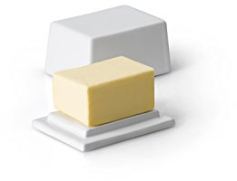 Continenta Butterdose aus Keramik, Butterschale für 125 g Butter, Größe: 9,5 x 7 x 6 cm