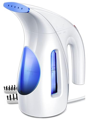 HiLIFE Steamer for Clothes, Portable Handheld Clothing Steamer, 240ml Big Capacity, 700W, Strong Power, Fabric Quick Wrinkle Remover with Brush for Home, Office(ONLY 120V) -Blue