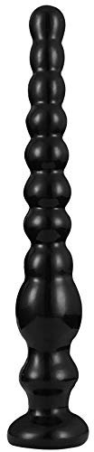Analkugeln Mit Intervallperlen und Spiralperlen Analdildo mit Saugnapf,Realistischer Dildo 33 cm Buttplug für Frauen Männer Anal Masturbation Prostata Stimulation Penis Sexspielzeug (Schwarz, L)