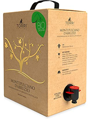Vino rosso Bag in Box Montepulciano d'Abruzzo DOC Biologico 5 Litri