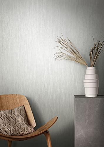 marburg Tapete Weiß Glanz Streifen Stofftapete Struktur für Wohnzimmer oder Schlafzimmer Vliestapete 100% Made in Germany PREMIUM QUALITÄT 10,05 x 0,70m 85758