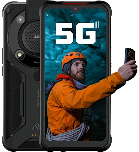 Outdoor Handy ohne Vertrag, AGM Glory 5G Smartphone 6200mAh kältebeständiger Akku, IP68/IP69K Android 11 8G+256G 18 W Schnellladung Dual SIM, Qualcomm Snapdragon 480, 48MP+20MP, 6,53 Zoll FHD+ Display
