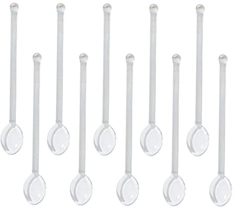 perfk 10x Glas Teelöffel Spülmaschinenfester Rührlöffel Zum Rühren Der Kaffeebar, Klar