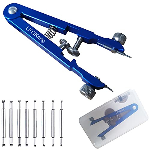 Watch Spring Bar Plier Tool, Spring Bar Tweezer, Watch Band Pliers with Robust 8 Alloy Steel Pins, Watch Band Pins Replacement Tool, 3.15 x 0.59 x 0.39 in, Stainless Steel, Aluminium Alloy, Goshenite