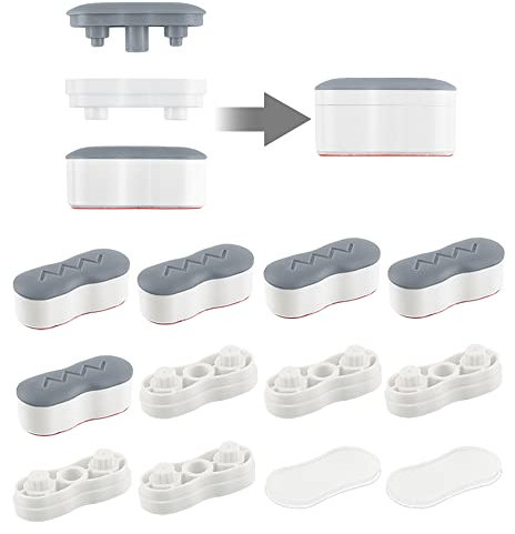 Bidet Toilet Seat Bumpers, Universal Toilet Seat Buffer,Toilet Lid Bumpers with 2 Heights Adjustment,Bidet Bumpers with Strong Self Adhesive(7 PCS, Grey/White, Clear)