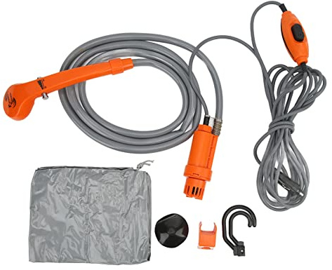 Utomhuslägerduschhuvud, Bilcigarettändare Bärbar Dusch Elektrisk Pump med 12V Bilcigarettadapter för Campingvandring RV Husdjur Biltvätt