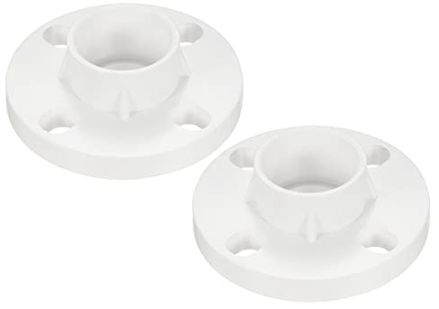 PATIKIL 50mm PVC Pipe Fitting, 2 Pack 1.5 Inch Flange Pipe Socket Coupling Connector for 50mm OD Pipe Connect, White