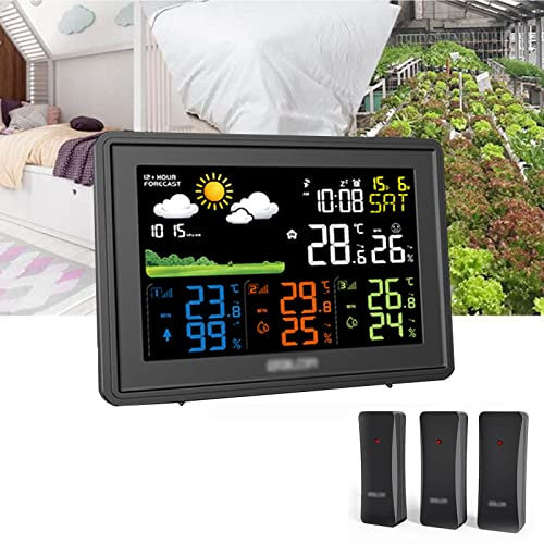 GIZMIT Sveglia Digitale a proiezione per la Camera da Letto, radiosveglia Digitale con dimmer, dimmer a 5 Livelli di luminosità, 5 Minuti di Snooze, American Standard,Black