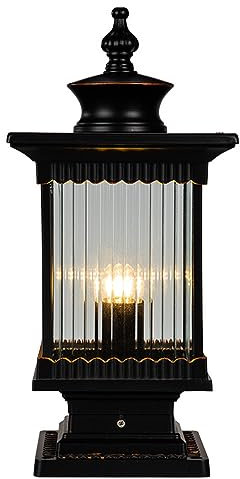 Mengjay Außenleuchte, Sockelleuchte in antikem Look, Wegeleuchte, Retro/Vintage Gartenlampe, E27-Fassung, IP44, ohne Leuchtmittel
