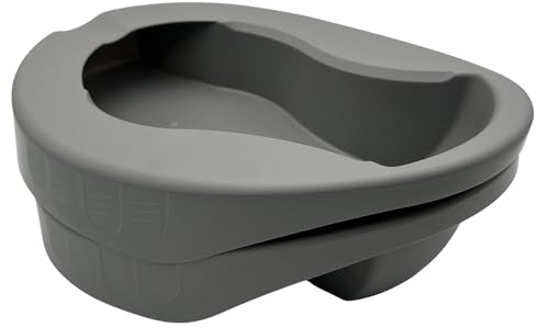 Premium Comfortable Quality Plastic Gray Contour Bedpan for Elderly Adults, Nursing Homes, Hospitals and Patients Use (Pack of 2)