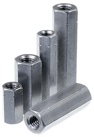 SECCARO Lot de 20 manchons filetés M12 x 50 mm, en acier inoxydable V2A VA A2, version hexagonale, filetage intérieur continu