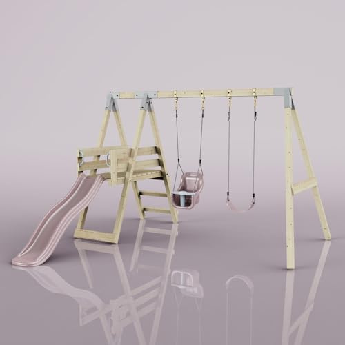 PolarPlay Schaukel Pfau aus Holz in Rosa