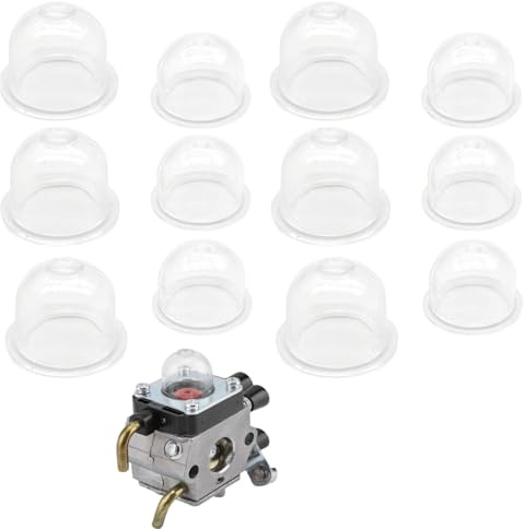Zündkapsel Primer Pumpe,12 Stück Kraftstoffpumpe Vergaser Primerkolben,Primer Pumpe Birne Transparent,Pumpe Bulb Silikon Kraftstoffpumpe für Benzin-Kraftstoff Kettensägen,Rasenmäher(19mm Und 22mm)
