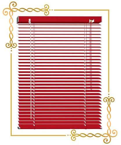 Persianas Rojas Para Ventanas, Estores Venecianas De Aluminio 40/60/80/100/120cm, Estores De Ventanas Metálicas, Persianas Venecianas Térmicas Para Oficina/cocina/balcón,WxH-150x150cm/59*59in
