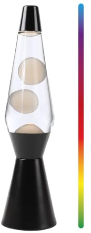 I-TOTAL® - LED Lavalampe 36 cm mit Heizwiderstand zum Erhitzen von Wachs (weißes Wachs und schwarzer Sockel)