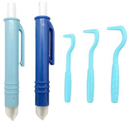 EYVRPAU Lot de 3 Crochets Tire-Tiques et 2 Pinces à Tiques - Outils d'Extraction de Tiques Faciles et Sûrs pour Toutes Tailles - Pour Chiens, Chats, Humains, Enfants et Animaux de Compagnie