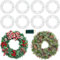 KAHEIGN 8 Pieces Advent Wreath Wire Wreath Rings, 12 Inch Wire Wreath Frame with 35 m Mounting Wire Wreath Making Rings Metal Wreath Frame for Christmas New Year Decoration (Dark Green)