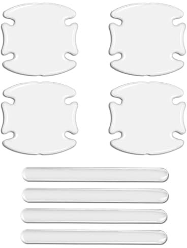 WeddHuis 8 Stück Set Auto Türgriff Schutzfolie, Selbtklebend Auto Türgriffe Kratzschutz Aufkleber, für Griffmulden/Griffschalen, Geeignet für die Meisten Auto (Transparent)
