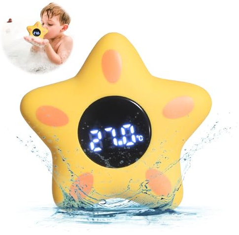 iewrtcin Baby Bath Thermometer, Waterproof Digital Newborn Water Thermometer with LED Automatic Induction Switch, High-precision Smart Room Temperature Thermometer for Bathtub Floating Toy