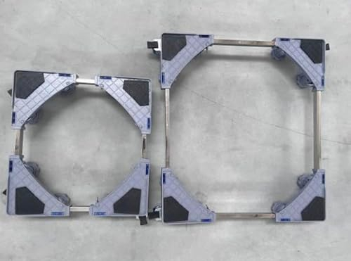 LECURE® Base para lavadora con ruedas [regulable: 41 – 65 cm de longitud y 9 – 12 cm de altura] – Pedestal para elevar lavadoras, secadoras, frigoríficos y demás [incluye protección contra