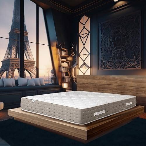 Luxury Literie Matelas 180x200 cm, Dreamlux, 26 cm, Ressorts ensachés, Mousse Haute densité, indépendance du Couchage, Face été/Hiver