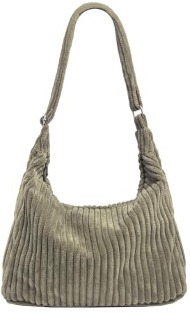 Ulisty Damen Latschig Cord Hobo Tasche Verstellbarer Riemen Schultertasche Umhängetasche Lässig Tragetasche Handtasche