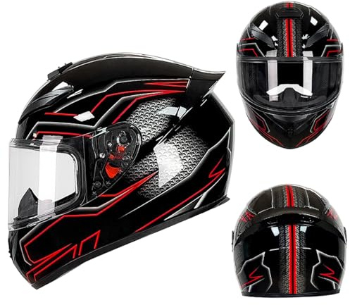 DriveNova Integralhelm mit Sonnenblende, Motorrad Helm Vollvisierhelm Mopedhelm für Herren Damen Atmungsaktiv DOT/ECE Zertifiziert