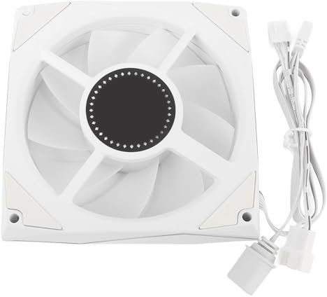 Ventilador DE Caja DE Caja CPU DE 120 Mm RGB PWM PC CPU, 5V 3 Pin B ARGB BAJO CORTUNO DE CORTURA DE BAJO, 800 Rpm a 1800 Rpm Refrigerador DE CPU para Reemplazo (WHITE)