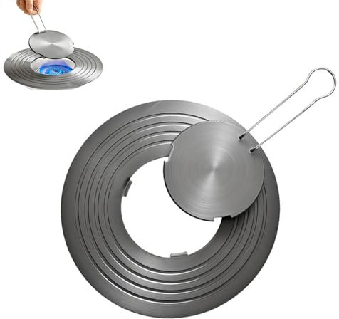 Heat Conduction Plate for Gas Stove, Removable Heat Conducting Plate, with Removable Handle Multifunctional, Gas Cooker Heat Diffuser Tray, Cooktop Heat Diffuser Cooking Induction Adapter for Moka Pot