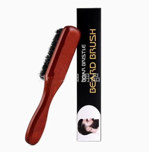 Profi Haar- & Bartbürste Mini –bartbürste männer Birnbaumholz & Wildschweinborsten Schweineborsten Haarbürste für die Handtasche & Unterwegs– Alle Geeignet, dickes & weiches Haar Barttypen