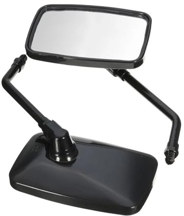Lenkerspiegel 1 Paar Universal Rechteck Motorrad Rückspiegel 10mm Retrovisor Spiegel Motorrad Roller Seite Rückspiegel(Silver)