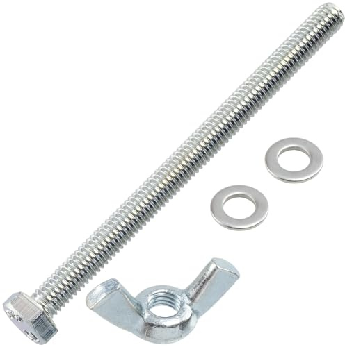 AERZETIX - Kit ensemble de 25 écrous papillons à oreilles M5 + 50 rondelles plates + 25 boulons M5x50 mm à tête hexagonale | en acier