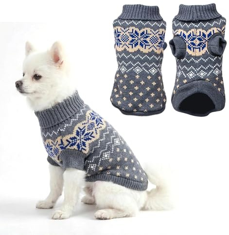 HTTDSLF Pull en Polaire Côtelée pour Animal de Compagnie, Pull de Noël pour Chat et Chien, Chaud et Léger, Thermique et Chaud pour Chiot, Élastique Facile À Porter, Manteau Tricoté pour l'hiver