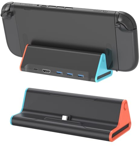 Per NS2 Docking Station per Switch OLED/Switch, Supporto di ricarica compatibile HDMI con porte USB-C/USB 3.0, Base adattatore console di ricarica rapida, accessori da gioco portatili