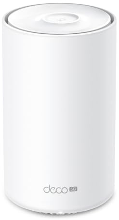 TP-Link Deco X1500-5G router med sim, 5G Mesh WiFi 6, AX1500Mbps dubbelband, upp till 4,67 Gbit/s i nedladdning, 3 Gigabit WAN/LAN-anslutningar, Alexa, plug and play, täckning upp till 190 m², 2 x