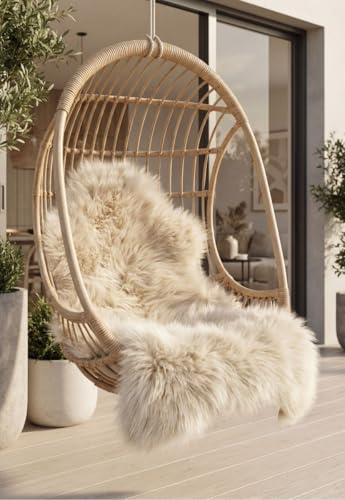 Hollert Lammfell Premium Neuseeland Beige weich flauschig Schaffell Couchauflage Teppichläufer